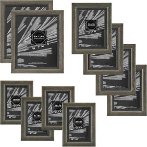 imageMCS Regency Wood 10 Piece Frame Set Gray Woodgrain 66983Regency 10 pc frame set