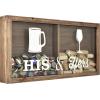 imageMCS 66959 Bar None Cheers Wine Cork Holder Shadowbox 10quotx10quot BrownHis  Hers