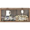 imageMCS 66959 Bar None Cheers Wine Cork Holder Shadowbox 10quotx10quot BrownHis  Hers