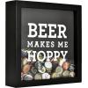 imageMCS 66959 Bar None Cheers Wine Cork Holder Shadowbox 10quotx10quot BrownHoppy Beer