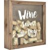 imageMCS 66959 Bar None Cheers Wine Cork Holder Shadowbox 10quotx10quot BrownWine Saves The Day