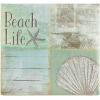 imageMCS Expandable 10Page Scrapbook Album with 12 x 12 Inch Pages 135 x 125 Inch Beach Life