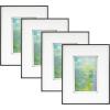 imageMCS Framatic Fineline Aluminum Frame Black 8 x 10 in matted to 5 x 7 in 4 pkBlack