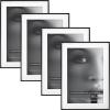 imageMCS Framatic Fineline Aluminum Frame Black 8 x 10 in matted to 5 x 7 in 4 pkBlack