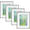 imageMCS Framatic Fineline Aluminum Frame Black 8 x 10 in matted to 5 x 7 in 4 pkBlack