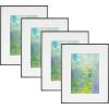 imageMCS Framatic Fineline Aluminum Frame Black 8 x 10 in matted to 5 x 7 in 4 pkBlack