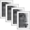 imageMCS Framatic Fineline Aluminum Frame Black 8 x 10 in matted to 5 x 7 in 4 pkSilver