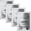 imageMCS Framatic Fineline Aluminum Frame Black 8 x 10 in matted to 5 x 7 in 4 pkSilver