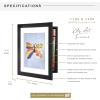 imageMCS Kids Artwork Frame Changeable Magnetic Picture Frame with Storage for Childrens Art 12 x 16 Inch with 9 x 12 Inch Mat BlackBlack