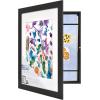 imageMCS Kids Artwork Frame Changeable Magnetic Picture Frame with Storage for Childrens Art 12 x 16 Inch with 9 x 12 Inch Mat BlackBlack