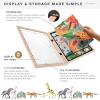 imageMCS Kids Artwork Frame Changeable Magnetic Picture Frame with Storage for Childrens Art 12 x 16 Inch with 9 x 12 Inch Mat BlackNatural Woodgrain