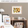 imageMCS Kids Artwork Frame Changeable Magnetic Picture Frame with Storage for Childrens Art 12 x 16 Inch with 9 x 12 Inch Mat BlackNatural Woodgrain