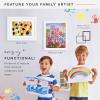 imageMCS Kids Artwork Frame Changeable Magnetic Picture Frame with Storage for Childrens Art 12 x 16 Inch with 9 x 12 Inch Mat BlackWhite