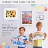 imageMCS Kids Artwork Frame Changeable Magnetic Picture Frame with Storage for Childrens Art 12 x 16 Inch with 9 x 12 Inch Mat BlackWhite