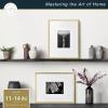imageMCS Master ampamp Co Foundry Metal 11x14 Picture Frame Display Pictures 85x11 With Mat or 11x14 Without Mat Vertical ampamp Horizontal Wall Hanging Picture Frame for Photos ampamp Posters Black 1PackBrass