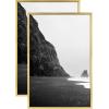 imageMCS Master ampamp Co Foundry Metal 11x14 Picture Frame Display Pictures 85x11 With Mat or 11x14 Without Mat Vertical ampamp Horizontal Wall Hanging Picture Frame for Photos ampamp Posters Black 1PackBrass