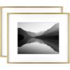 imageMCS Master ampamp Co Foundry Metal 11x14 Picture Frame Display Pictures 85x11 With Mat or 11x14 Without Mat Vertical ampamp Horizontal Wall Hanging Picture Frame for Photos ampamp Posters Black 1PackBrass