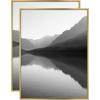 imageMCS Master ampamp Co Foundry Metal 11x14 Picture Frame Display Pictures 85x11 With Mat or 11x14 Without Mat Vertical ampamp Horizontal Wall Hanging Picture Frame for Photos ampamp Posters Black 1PackBrass