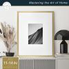 imageMCS Master ampamp Co Foundry Metal 11x14 Picture Frame Display Pictures 85x11 With Mat or 11x14 Without Mat Vertical ampamp Horizontal Wall Hanging Picture Frame for Photos ampamp Posters Black 1PackBrass