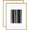 imageMCS Master ampamp Co Foundry Metal 11x14 Picture Frame Display Pictures 85x11 With Mat or 11x14 Without Mat Vertical ampamp Horizontal Wall Hanging Picture Frame for Photos ampamp Posters Black 1PackBrass