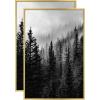 imageMCS Master ampamp Co Foundry Metal 11x14 Picture Frame Display Pictures 85x11 With Mat or 11x14 Without Mat Vertical ampamp Horizontal Wall Hanging Picture Frame for Photos ampamp Posters Black 1PackBrass