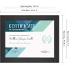 imageMCS Studio Gallery Document Frame Set Certificate Frame Fits 85 x 11 Diplomas Documents ampamp Certificates Black Woodgrain 8Pack