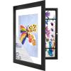 imageMCS Kids Artwork Frame Changeable Magnetic Picture Frame with Storage for Childrens Art 12 x 16 Inch with 9 x 12 Inch Mat BlackBlack