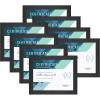 imageMCS Studio Gallery Document Frame Set Certificate Frame Fits 85 x 11 Diplomas Documents ampamp Certificates Black Woodgrain 8Pack