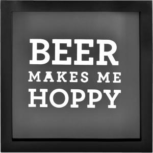 imageMCS 66959 Bar None Cheers Wine Cork Holder Shadowbox 10quotx10quot BrownHoppy Beer