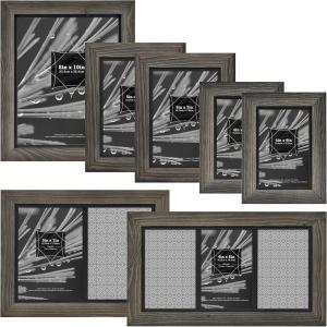 imageMCS 85x11 Inch Asher Wood Document Frame Gray Woodgrain 669677 Piece Asst Frame Set
