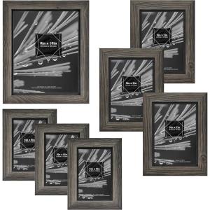 imageMCS 85x11 Inch Asher Wood Document Frame Gray Woodgrain 669677 Piece Frame Set
