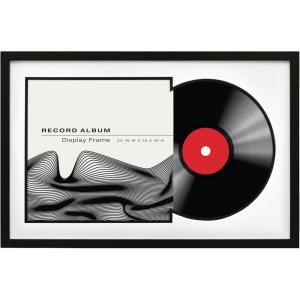 imageMCS Double Matte Record Album Frame 165x25 Record Frame White Frame for LP Vinyl Record ampamp Jacket Display 1PackBlack With Black Bottom Mat