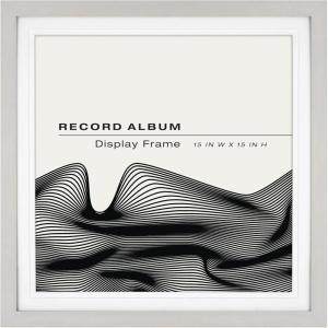 imageMCS Double Matte Record Album Frame 165x25 Record Frame White Frame for LP Vinyl Record ampamp Jacket Display 1PackGrey