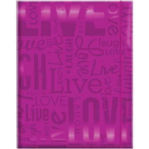 imageMCS Embossed Live Laugh Love 100Pocket 4x6 Photo Album Bright Purple