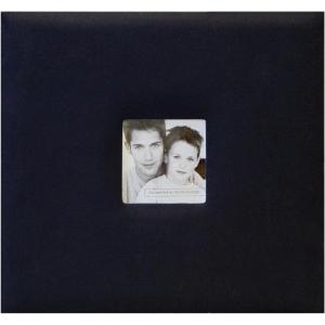 imageMCS Expandable 10  Page inserts Fabric Scrapbook Album with Photo Opening Cover and 8 x 8 Inch Pages 96 x 85 Inch Black
