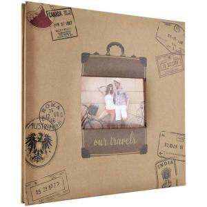 imageMCS Expandable 10Page Glitter Scrapbook Album with Photo Opening Cover and 12 x 12 Inch Pages 135 x 125 Inch Black DiamondBrown