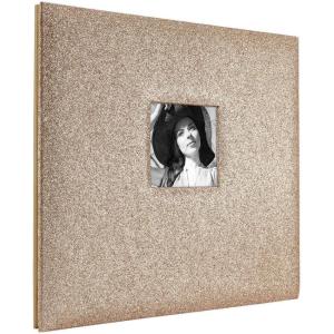 imageMCS Expandable 10Page Glitter Scrapbook Album with Photo Opening Cover and 12 x 12 Inch Pages 135 x 125 Inch Black DiamondGold
