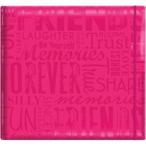 imageMCS Expandable 10Page Glitter Scrapbook Album with Photo Opening Cover and 12 x 12 Inch Pages 135 x 125 Inch Black DiamondPink