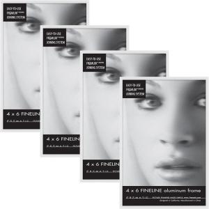 imageMCS Framatic Fineline Aluminum Frame Black 8 x 10 in 4 pkWhite