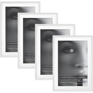 imageMCS Framatic Fineline Aluminum Frame Black 8 x 10 in matted to 5 x 7 in 4 pkWhite