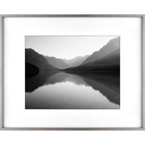 imageMCS Master ampamp Co Foundry Metal 11x14 Picture Frame Display Pictures 85x11 With Mat or 11x14 Without Mat Vertical ampamp Horizontal Wall Hanging Picture Frame for Photos ampamp Posters Black 1PackDark Silver