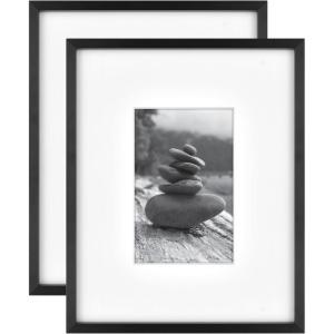 imageMCS Master ampamp Co Foundry Metal 11x14 Picture Frame Display Pictures 85x11 With Mat or 11x14 Without Mat Vertical ampamp Horizontal Wall Hanging Picture Frame for Photos ampamp Posters Black 1PackBlack
