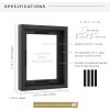 imageMCS Floating Frame with Canvas Included Art Frames for Canvas Paintings with Adhesive Fasteners and Hanging Hardware Black 12 x 16 InchBlack