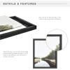 imageMCS Floating Frame with Canvas Included Art Frames for Canvas Paintings with Adhesive Fasteners and Hanging Hardware Black 12 x 16 InchBlack