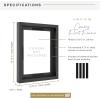 imageMCS Floating Frame with Canvas Included Art Frames for Canvas Paintings with Adhesive Fasteners and Hanging Hardware Black 12 x 16 InchBlack