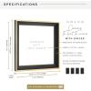 imageMCS Floating Frame with Canvas Included Art Frames for Canvas Paintings with Adhesive Fasteners and Hanging Hardware Black 12 x 16 InchBlack and Gold