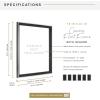 imageMCS Floating Frame with Canvas Included Art Frames for Canvas Paintings with Adhesive Fasteners and Hanging Hardware Black 12 x 16 InchBlack and Silver