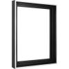 imageMCS Floating Frame with Canvas Included Art Frames for Canvas Paintings with Adhesive Fasteners and Hanging Hardware Black 12 x 16 InchBlack and Silver