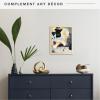imageMCS Floating Frame with Canvas Included Art Frames for Canvas Paintings with Adhesive Fasteners and Hanging Hardware Black 12 x 16 InchNatural Woodgrain