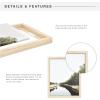 imageMCS Floating Frame with Canvas Included Art Frames for Canvas Paintings with Adhesive Fasteners and Hanging Hardware Black 12 x 16 InchNatural Woodgrain